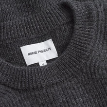 Load image into Gallery viewer, Norse Projects Henning Cotton Wool Rib Sweater Dark Grey Melange
