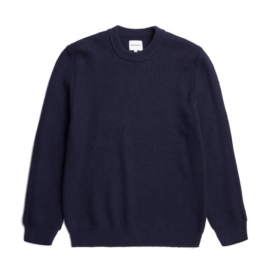 Norse Projects Henning Cotton Wool Rib Sweater Dark Navy