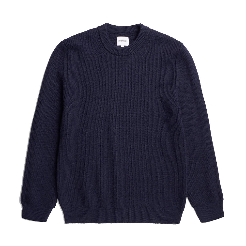 Norse Projects Henning Cotton Wool Rib Sweater Dark Navy