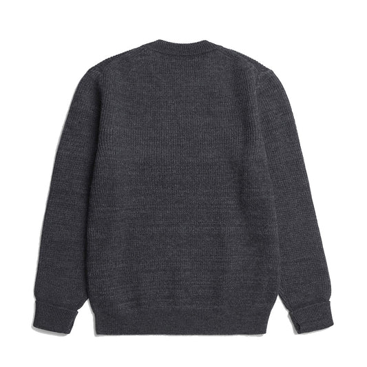 Norse Projects Henning Cotton Wool Rib Sweater Dark Grey Melange