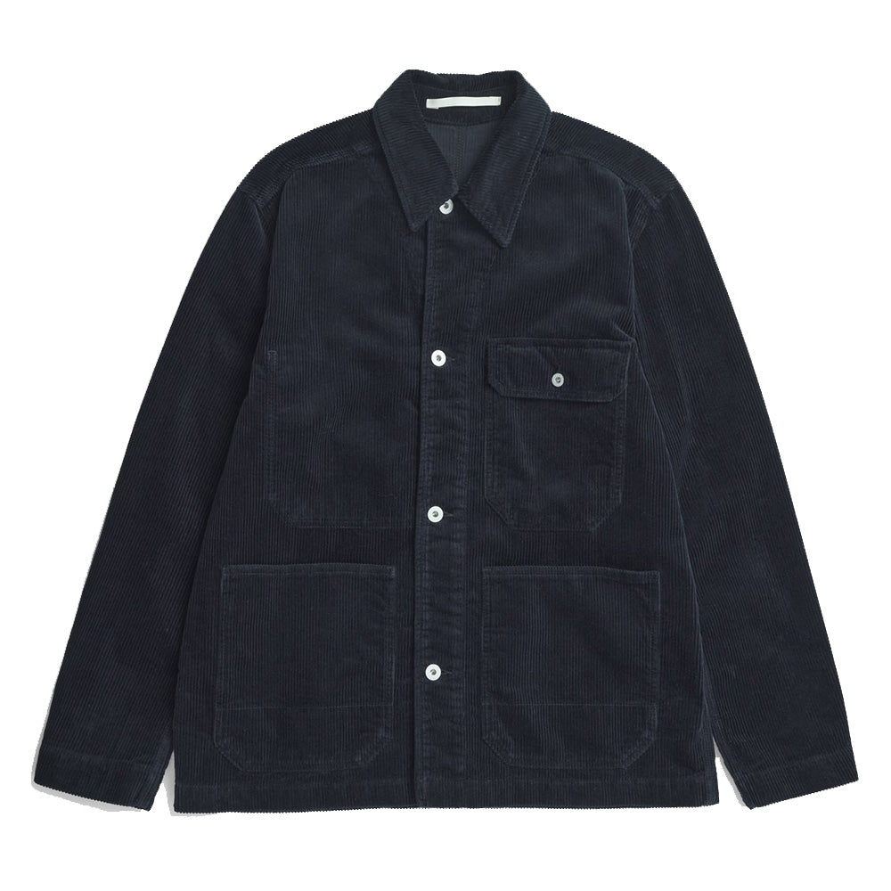 Norse Projects Folke Wide Corduroy Chore Jacket  Dark Navy