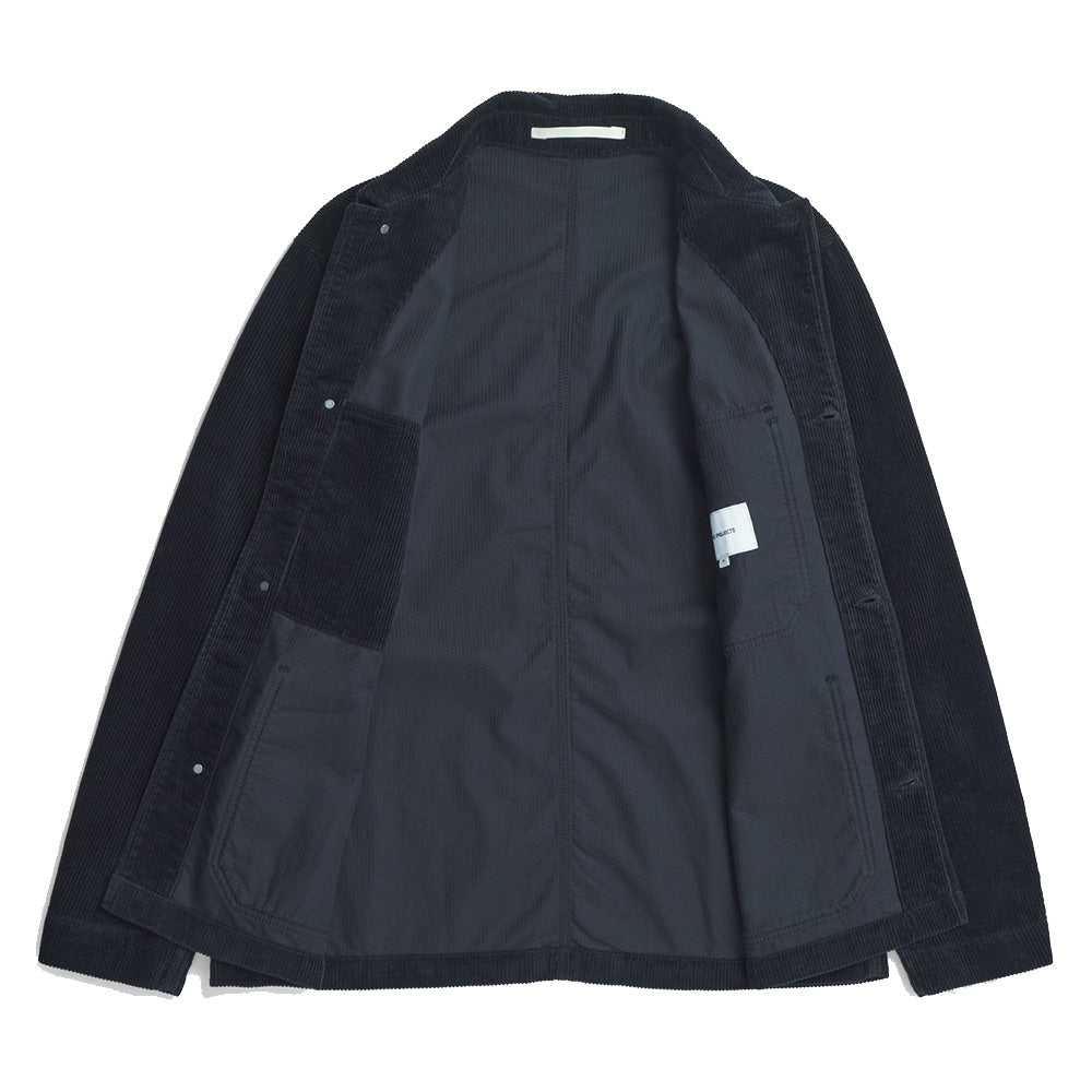 Norse Projects Folke Wide Corduroy Chore Jacket  Dark Navy
