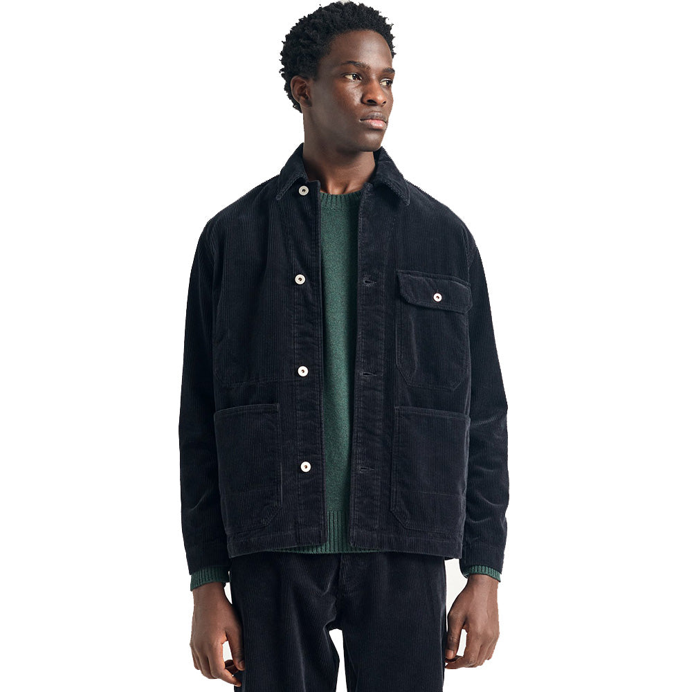 Norse Projects Folke Wide Corduroy Chore Jacket  Dark Navy
