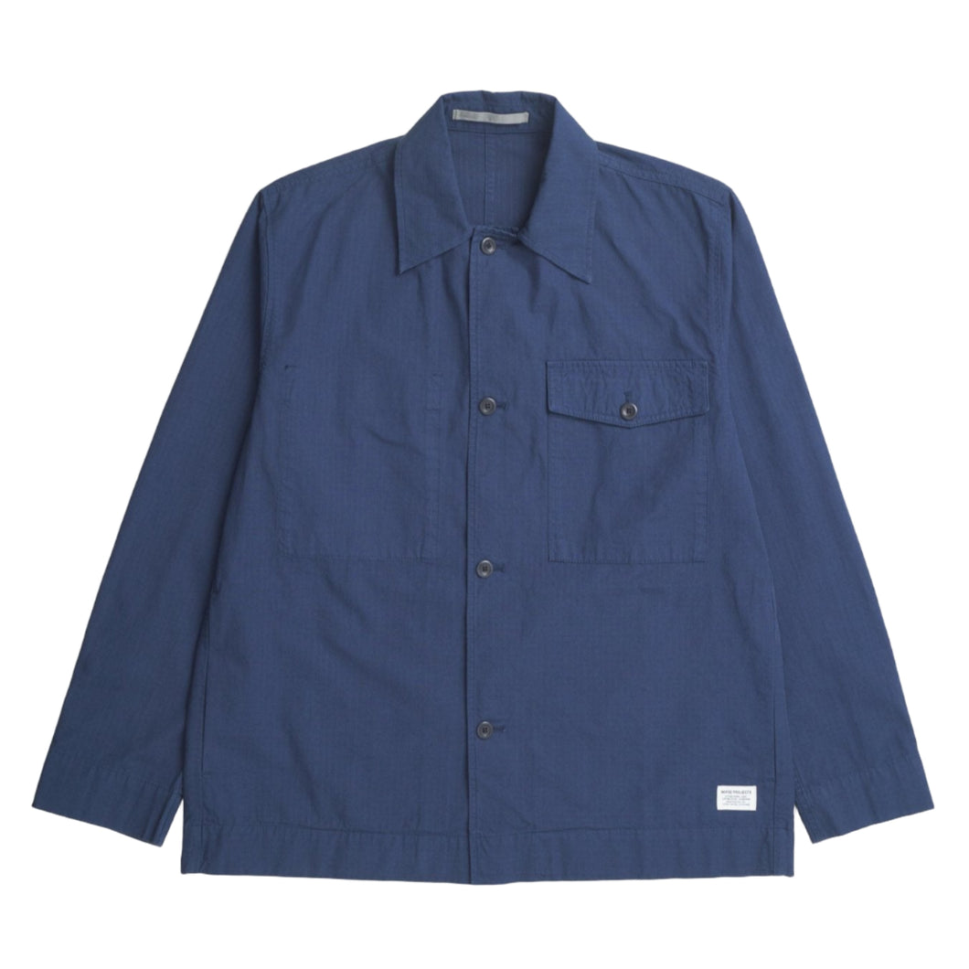 Norse Projects Folke Cotton Ripstop Overshirt Workwear Blue