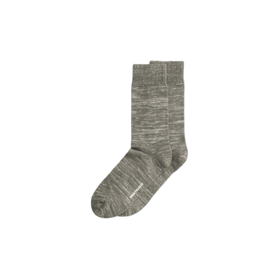 Norse Projects Bjarki Heavy Cotton Twist Sock Olive Night