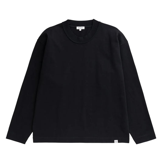Norse Projects Isefjord Compact Cotton LS T-shirt Black