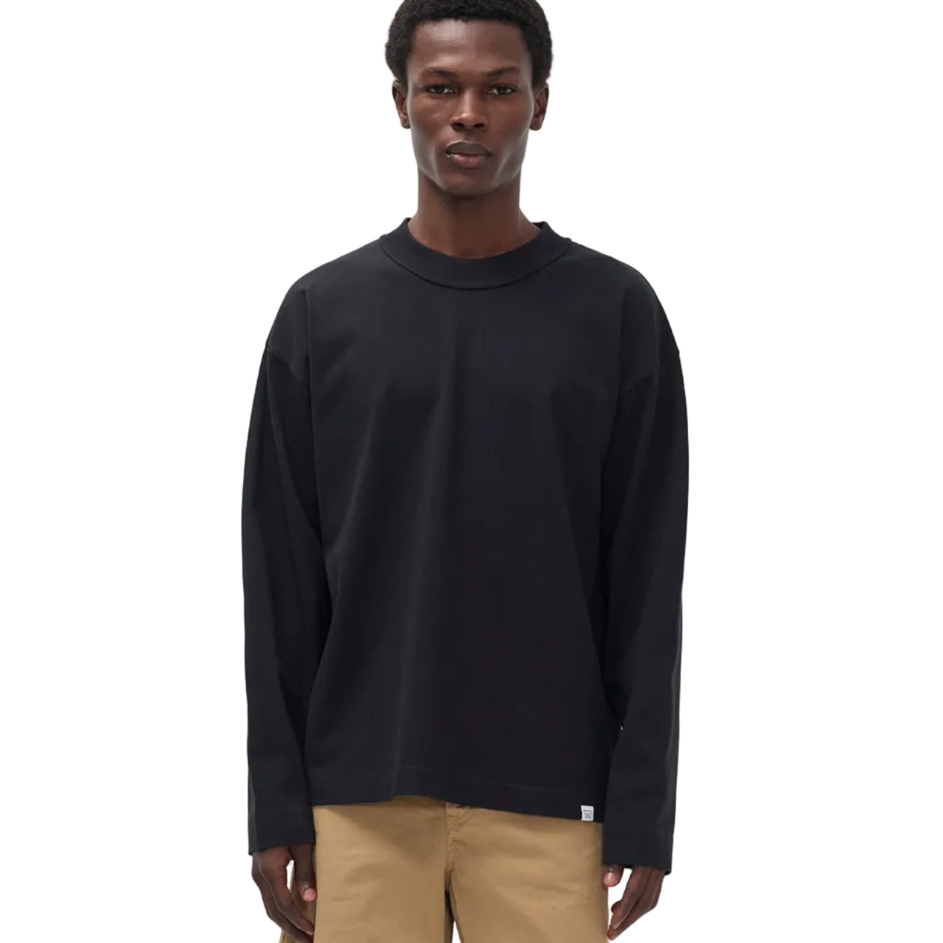 Norse Projects Isefjord Compact Cotton LS T-shirt Black