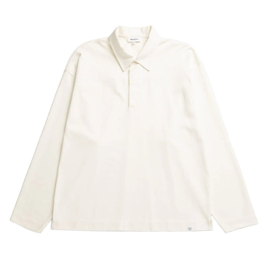 Norse Projects Isefjord Compact Cotton LS Polo Ecru