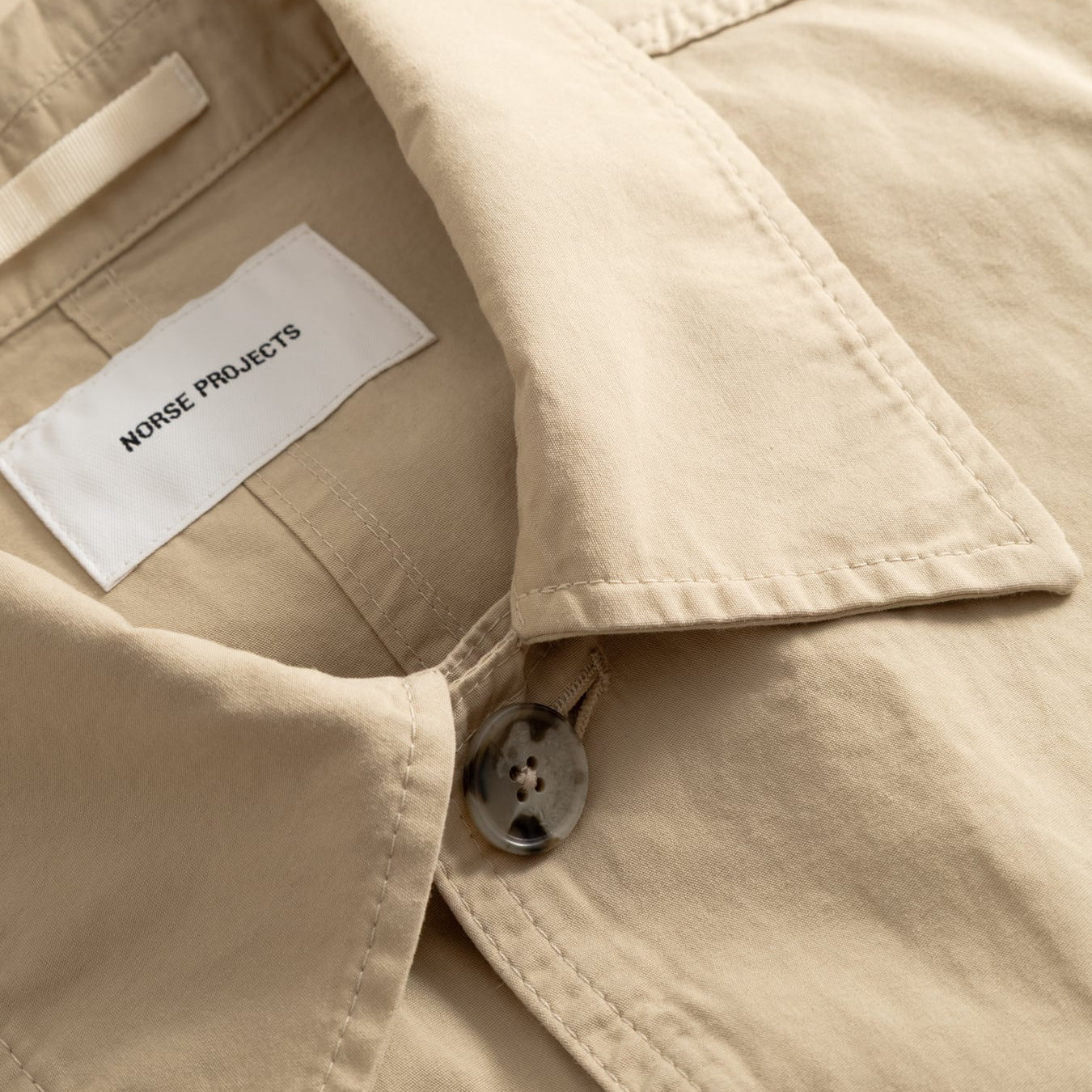 Norse Projects Arresskov Compact Cotton Overshirt Utility Khaki