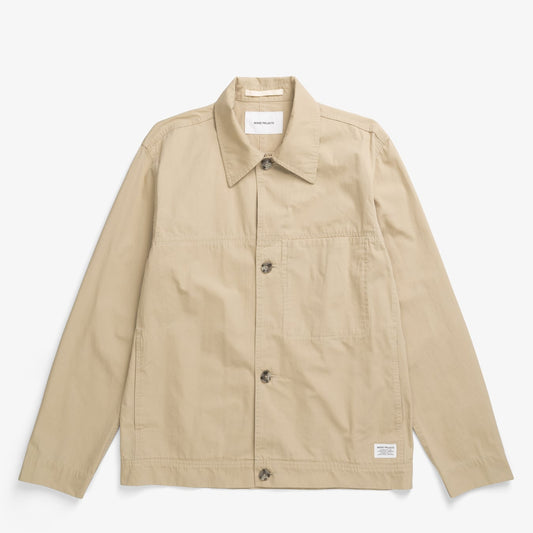 Norse Projects Arresskov Compact Cotton Overshirt Utility Khaki