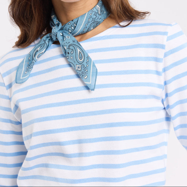 Armor Lux Womens Breton shirt L/S Heritage White/Placid Blue