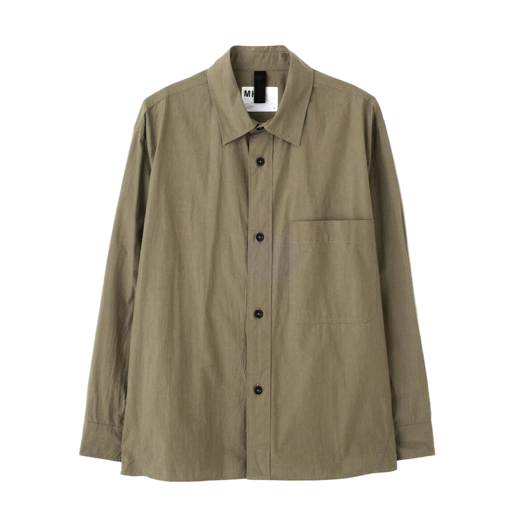 MHL Basic Brushed Chambray Shirt Khaki Green
