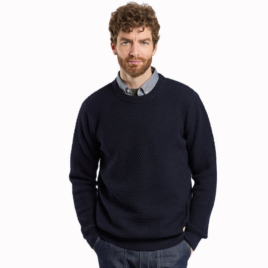Armor Lux Wool Knit Crew Neck Navy