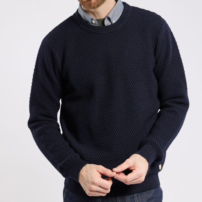 Armor Lux Wool Knit Crew Neck Navy