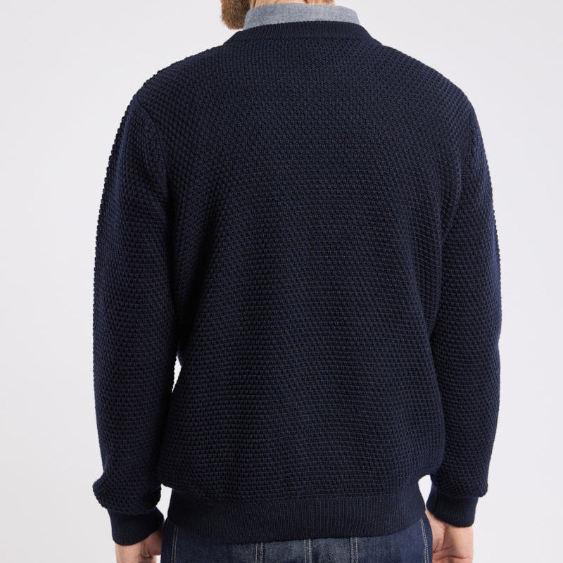 Armor Lux Wool Knit Crew Neck Navy