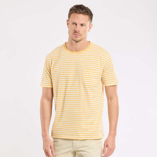 Armor Lux Striped T-Shirt Yellow E24 / Nature
