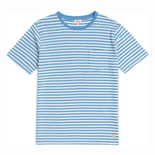 Armor Lux Striped T-Shirt Waterfall Blue / Nature