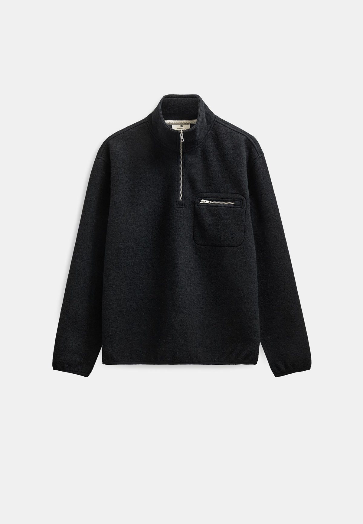 Anerkjendt Aktoni Half Zip  Boiled Wool Caviar