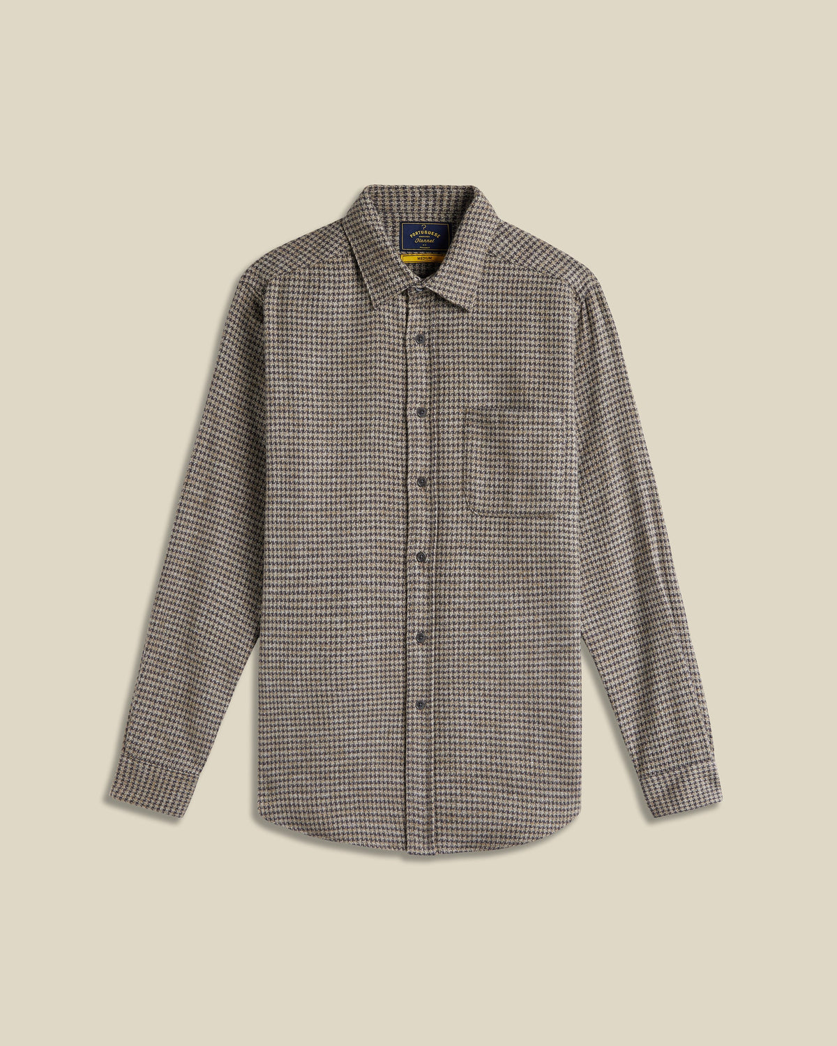Portuguese Flannel Abstract Pied Poule LS Shirt Charcoal