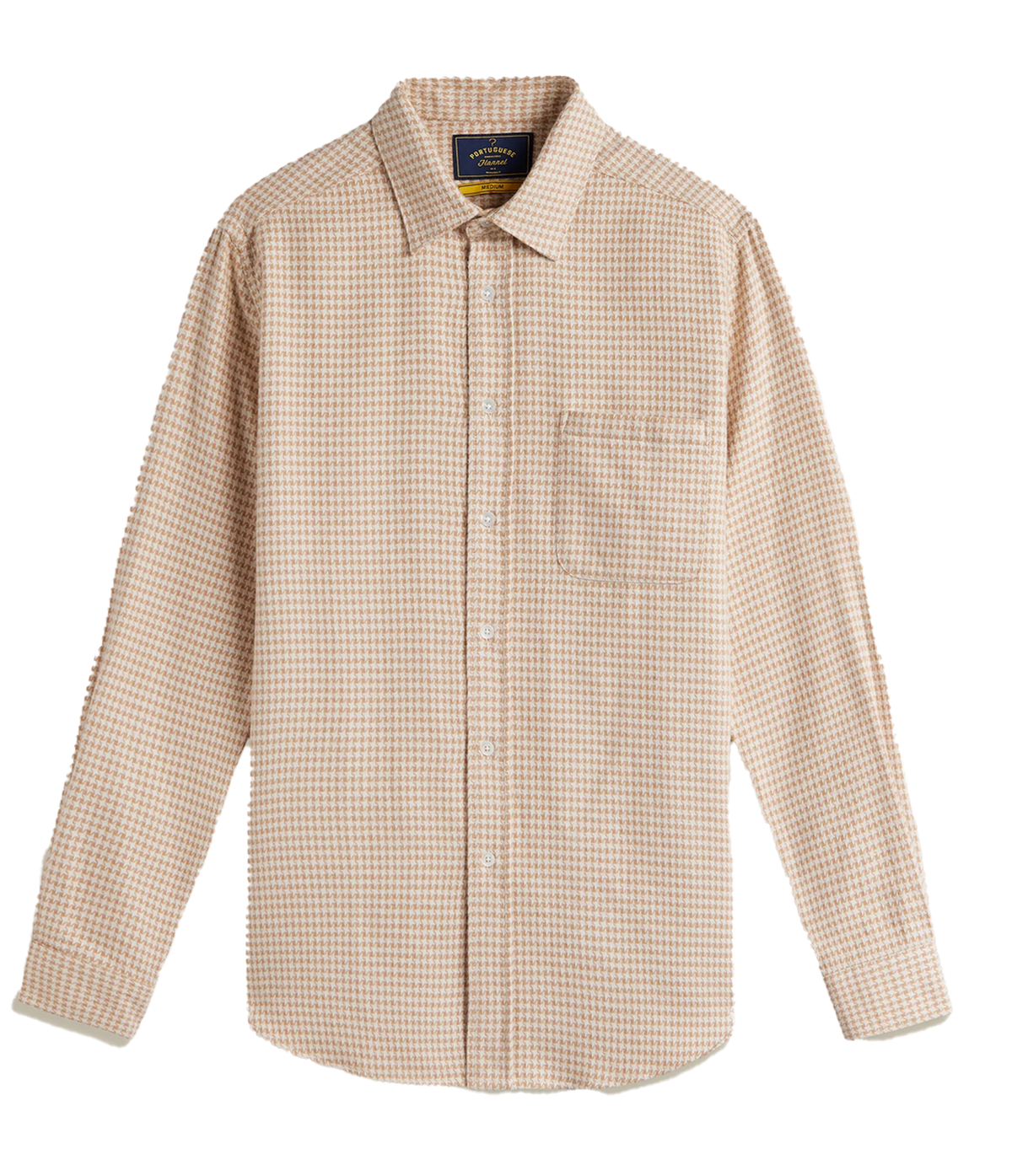 Portuguese Flannel Abstract Pied Poule LS Shirt Cream