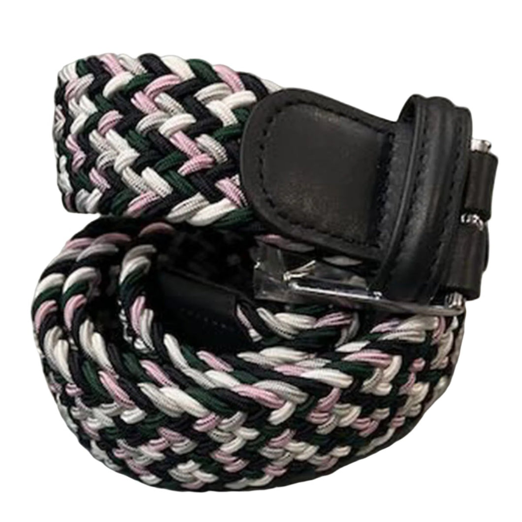 Andersons Classic Elastic Woven Belt Black/White/Green/Pink