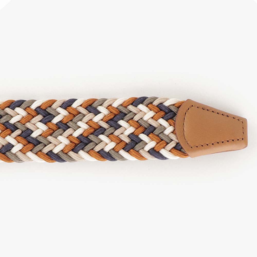 Andersons Elastic Woven Belt Tan/Navy