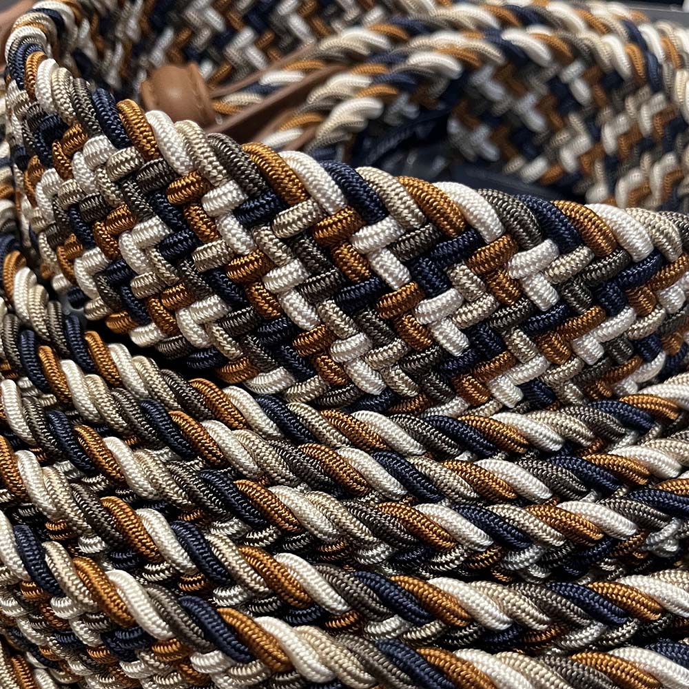 Andersons Elastic Woven Belt Tan/Navy