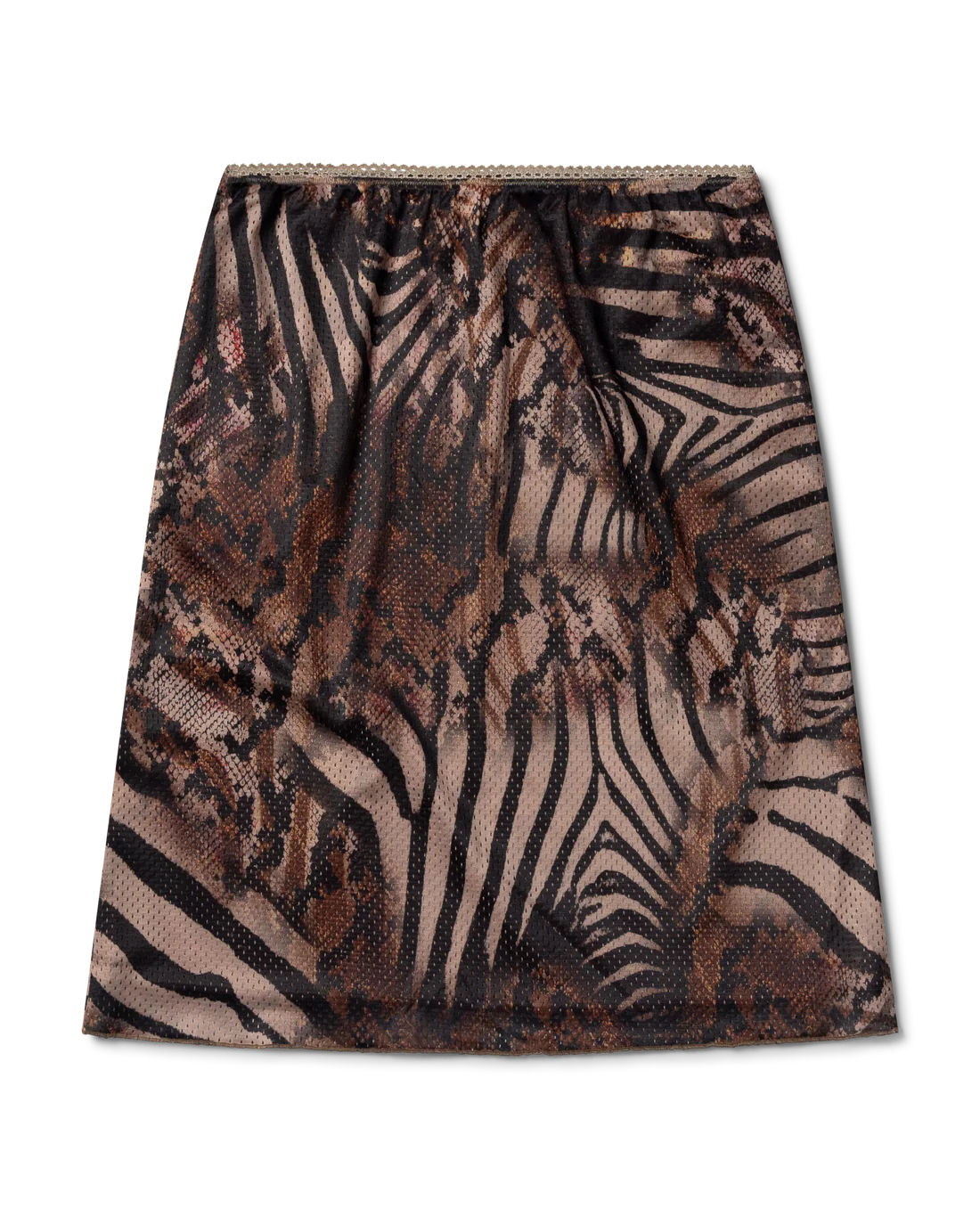 Aries Animal Airtex Midi Skirt Brown