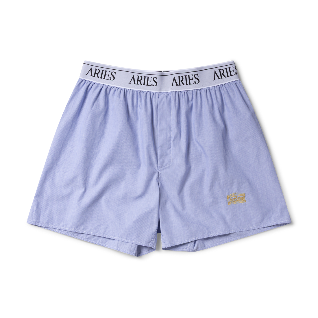 Aries Stripe Poplin Classic Boxer Shorts Blue