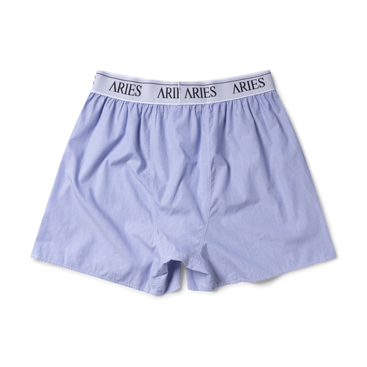 Aries Stripe Poplin Classic Boxer Shorts Blue