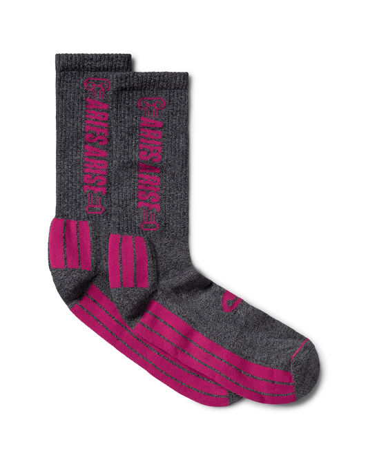 Aries Column Sock Grey / Pink