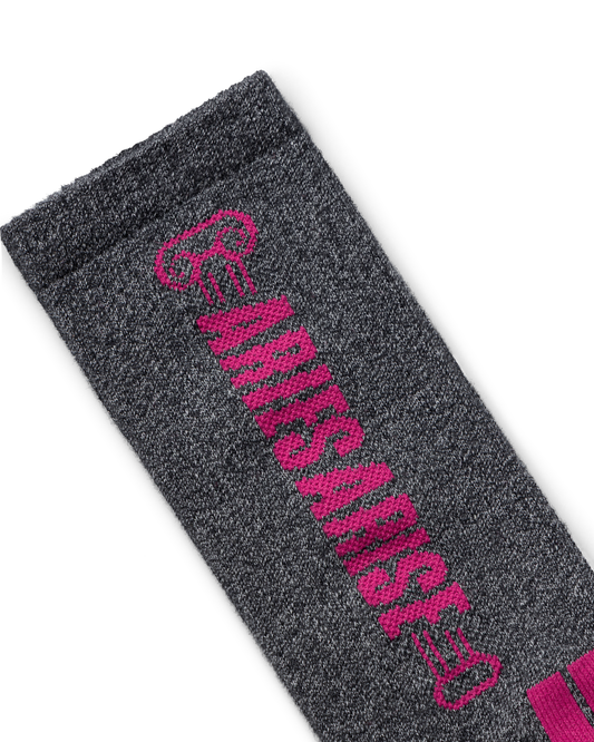 Aries Column Sock Grey / Pink