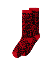 Load image into Gallery viewer, Aries J&#39;adoro Aries Leopard Sock Red
