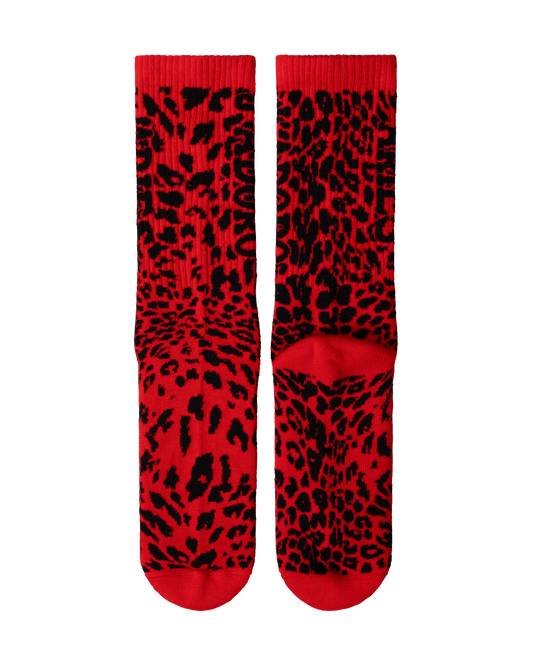 Aries J'adoro Aries Leopard Sock Red