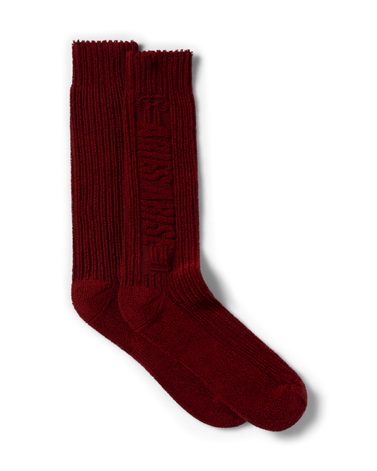 Aries Towelling Column Sock Red