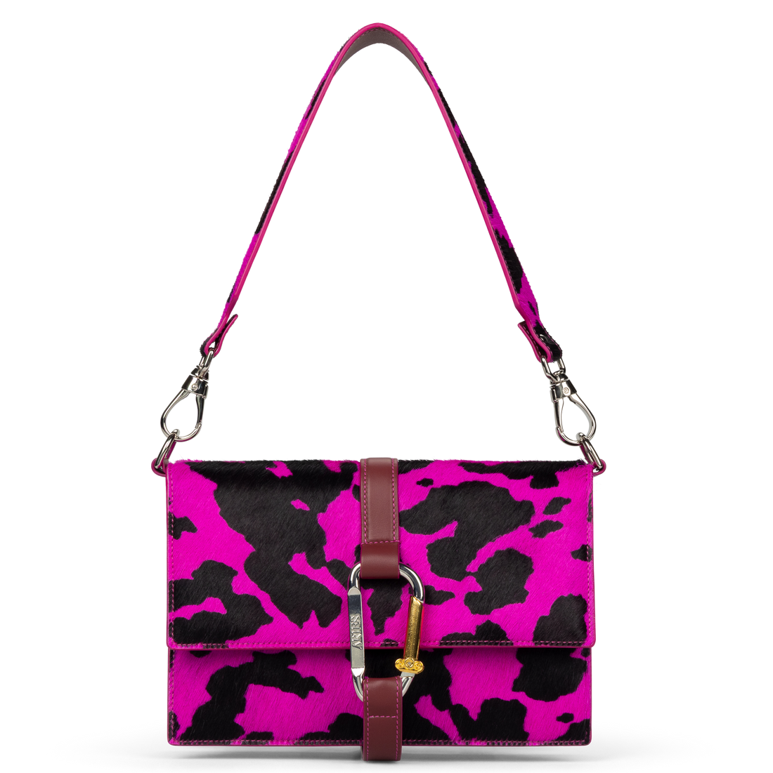 Aries Cow Print Pony Bag Pink