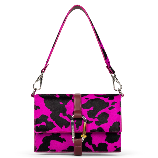 Aries Cow Print Pony Bag Pink