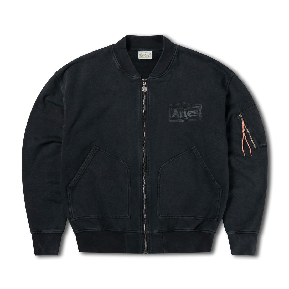 Aries Premium Faded Temple Bomber Black