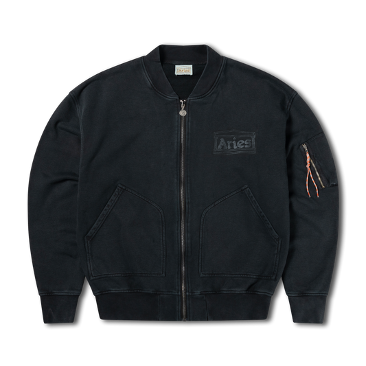 Aries Premium Faded Temple Bomber Black