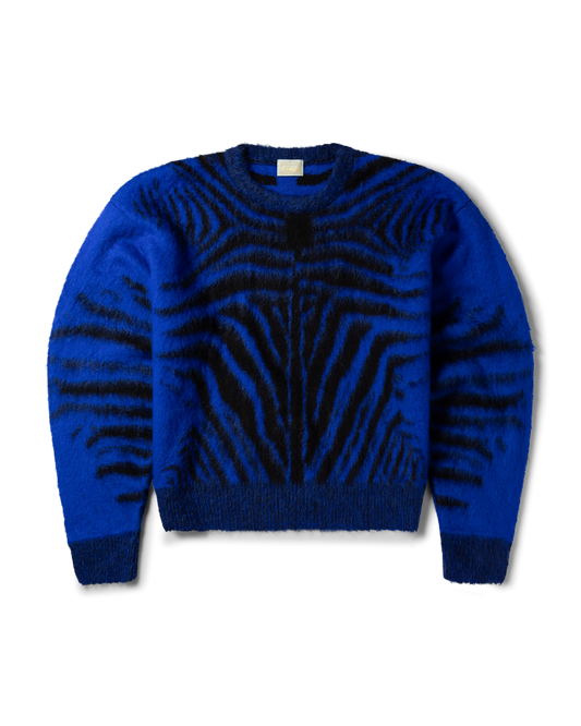 Aries Brushed Zebra Sweater Blue