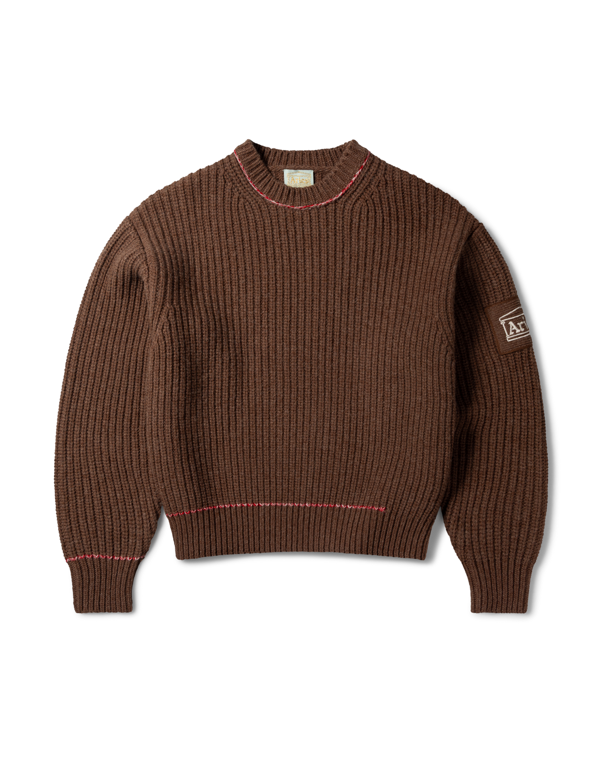 Aries Chunky Knit Classic Jumper Brown