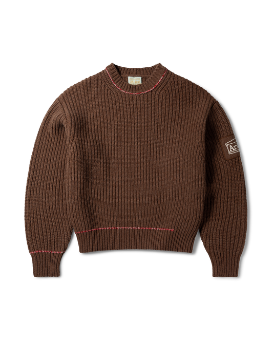 Aries Chunky Knit Classic Jumper Brown