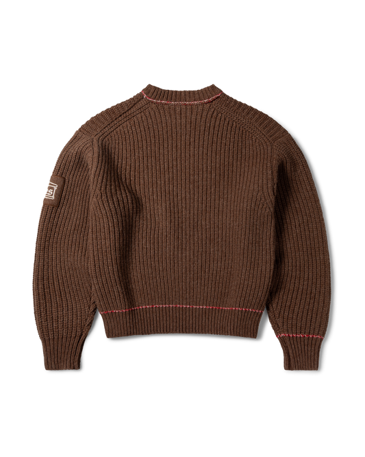 Aries Chunky Knit Classic Jumper Brown