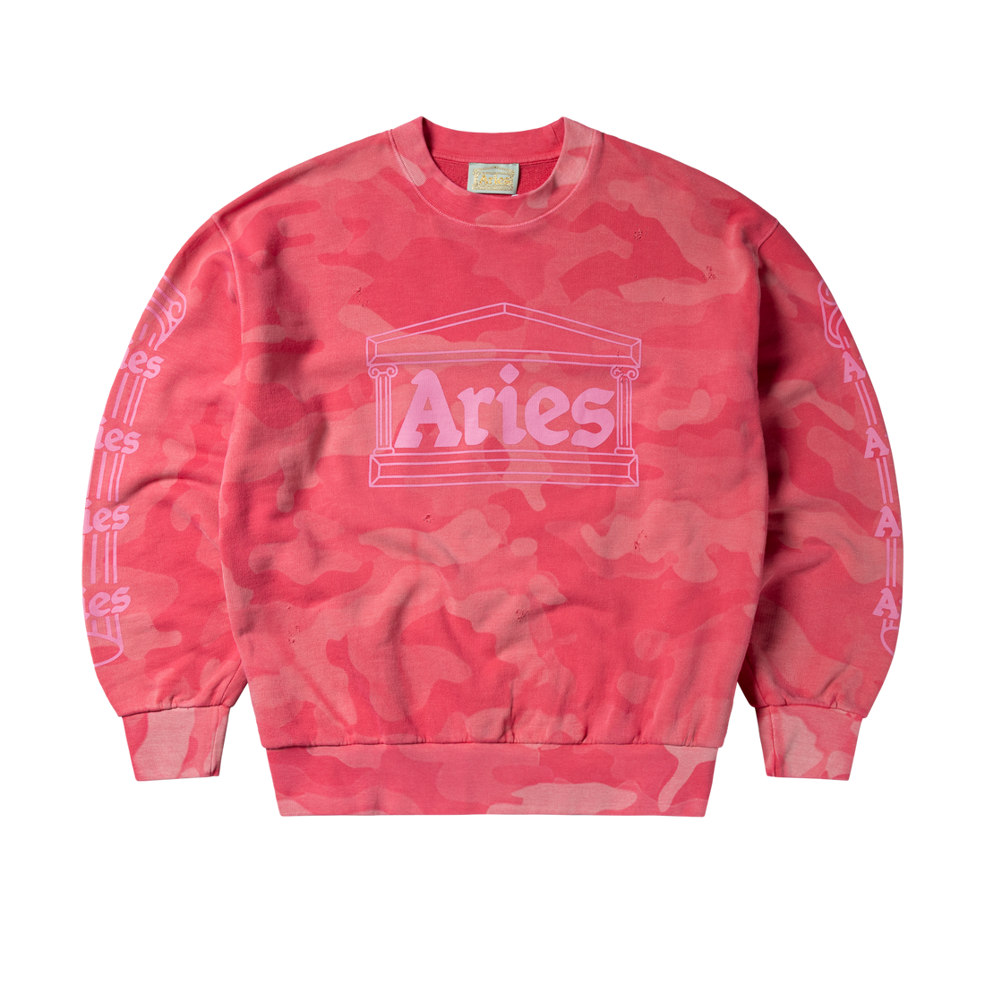 Aries Aged Column Camo Sweat Pink