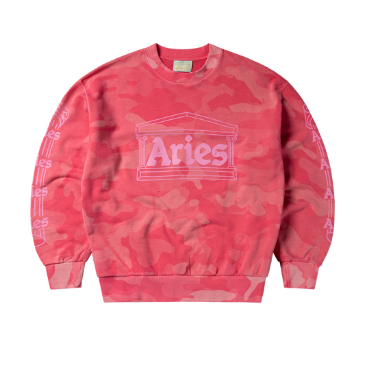 Aries Aged Column Camo Sweat Pink