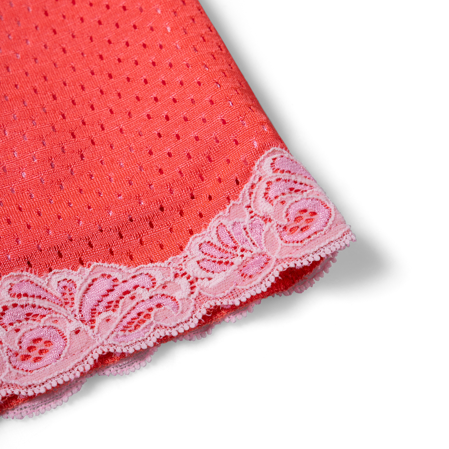 Aries Gothic Lace Airtex Midi Skirt Hot Pink