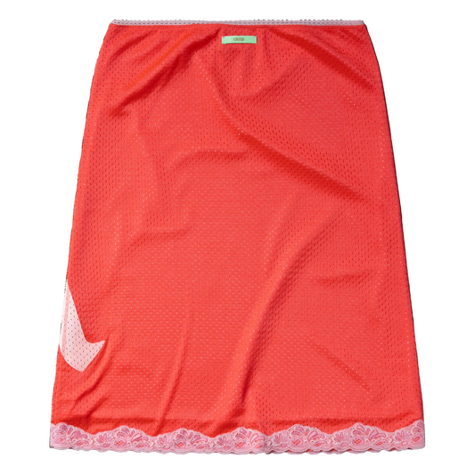 Aries Gothic Lace Airtex Midi Skirt Hot Pink