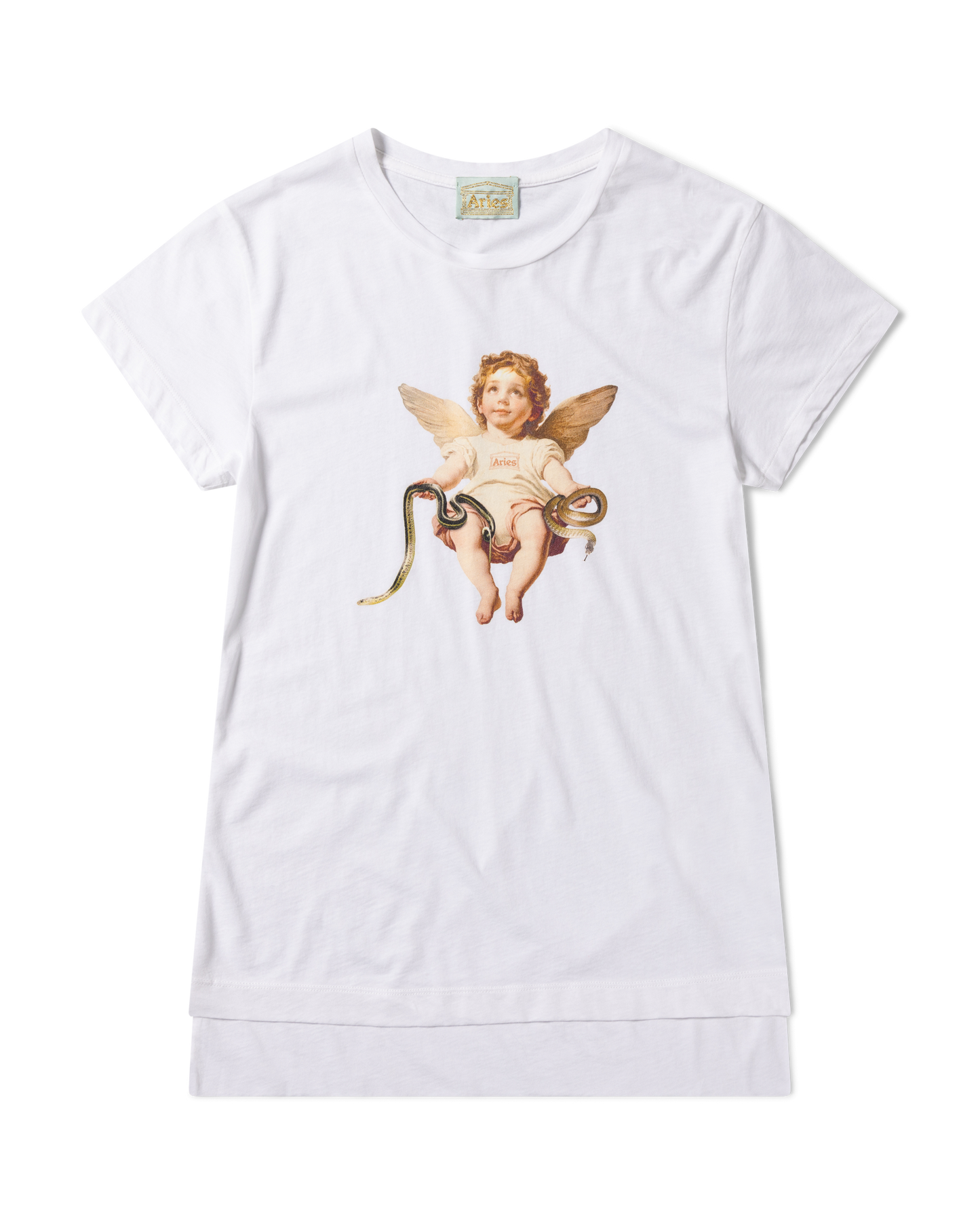 Aries Lil Cherub Cap Sleeve Tee Off White