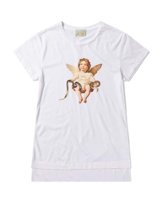 Aries Lil Cherub Cap Sleeve Tee Off White