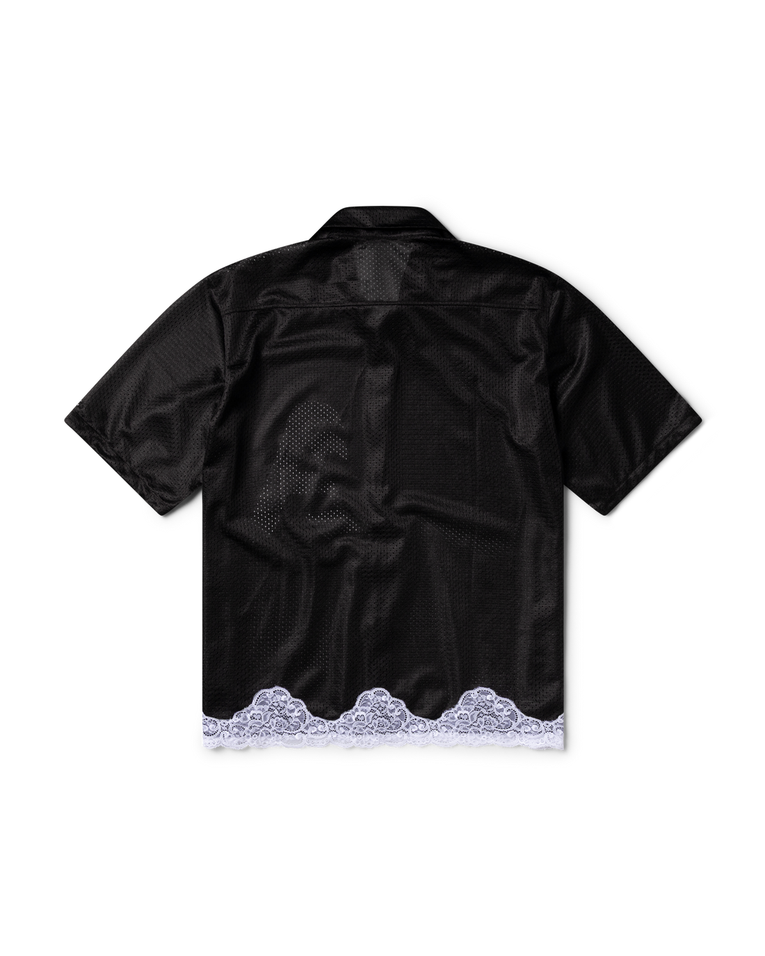 Aries Gothic Lace Airtex Hawaiian Shirt Black